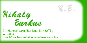 mihaly burkus business card